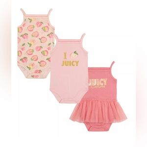Juicy Couture Size 12M 3-Pack Sleeveless Bodysuits in Pink